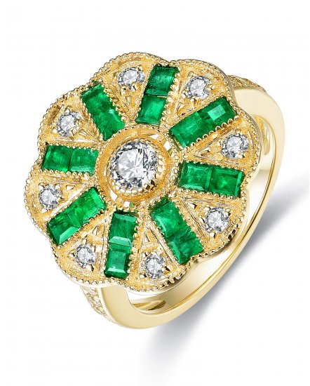 EMERALD DIAMOND RING (TR3742)