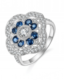 SAPPHIRE DIAMOND RING (TR3749)