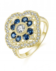 SAPPHIRE DIAMOND RING (TR3749)