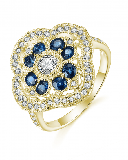 SAPPHIRE DIAMOND RING (TR3749)