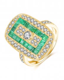 EMERALD DIAMOND RING (TR3751)