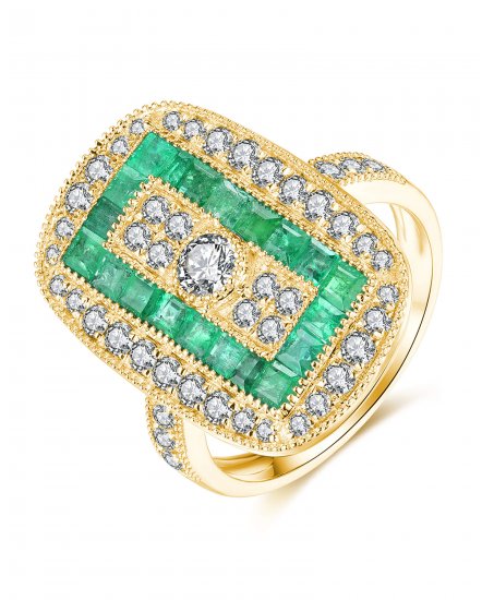 EMERALD DIAMOND RING (TR3751)