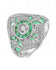 EMERALD DIAMOND RING (TR3756)