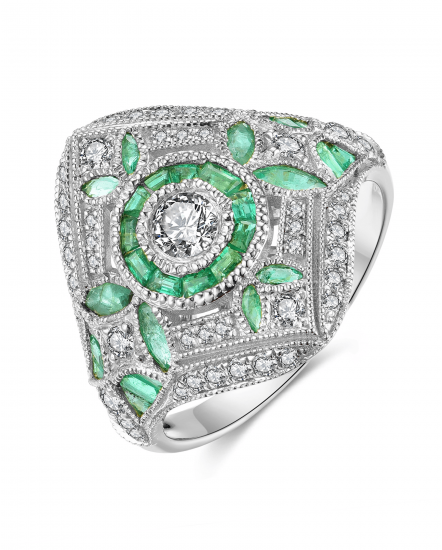 EMERALD DIAMOND RING (TR3756)