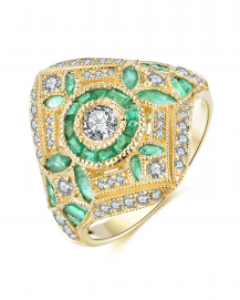 EMERALD DIAMOND RING (TR3756)