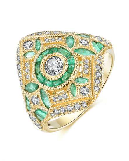 EMERALD DIAMOND RING (TR3756)