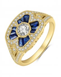 SAPPHIRE DIAMOND RING (TR3760)
