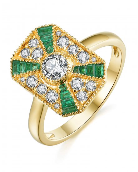 EMERALD DIAMOND RING (TR3768)