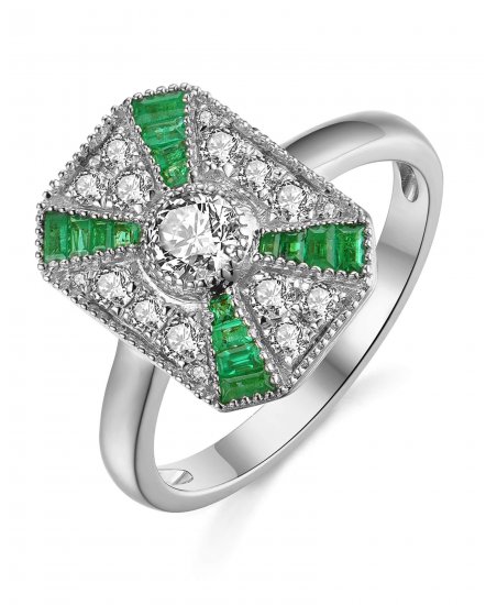 EMERALD DIAMOND RING (TR3768)
