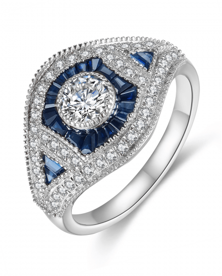 SAPPHIRE DIAMOND RING (TR3769)