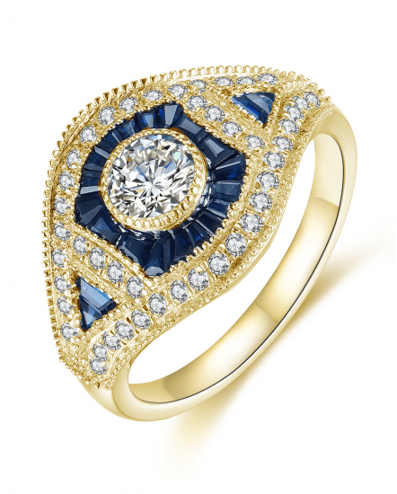 SAPPHIRE DIAMOND RING (TR3769)