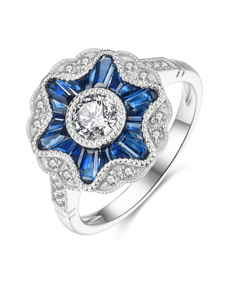 SAPPHIRE DIAMOND RING (TR3775)