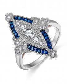 MARQUISE STYLE SAPPHIRE DIAMOND RING (TR3781)