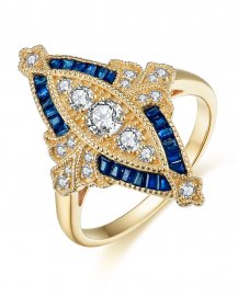 MARQUISE STYLE SAPPHIRE DIAMOND RING (TR3781)
