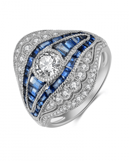 SAPPHIRE DIAMOND RING (TR3785)
