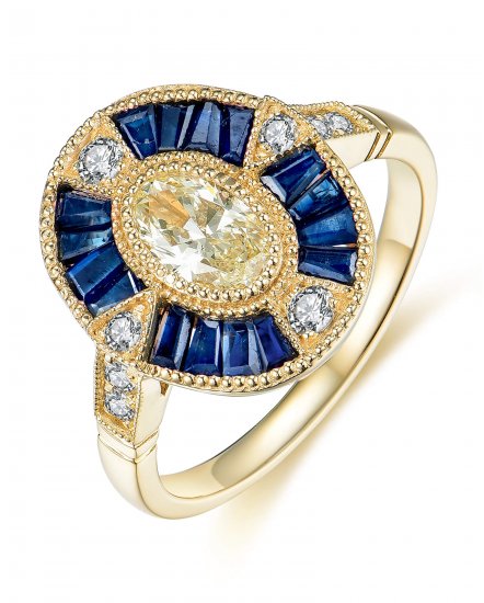 SAPPHIRE DIAMOND RING (TR3786)