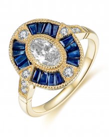 SAPPHIRE DIAMOND RING (TR3786)