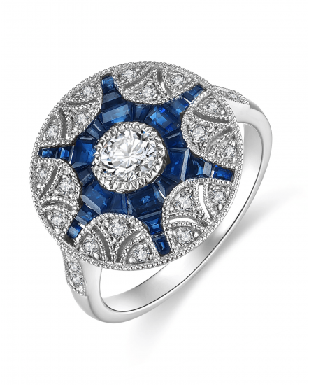 SAPPHIRE DIAMOND RING (TR3816)