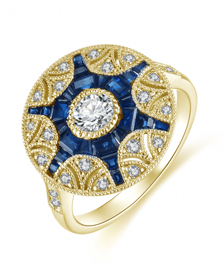 SAPPHIRE DIAMOND RING (TR3816)
