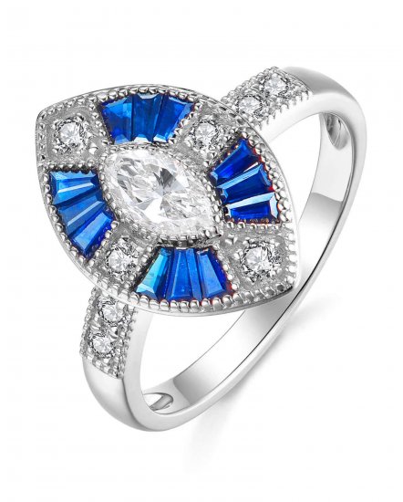SAPPHIRE DIAMOND RING (TR3827)