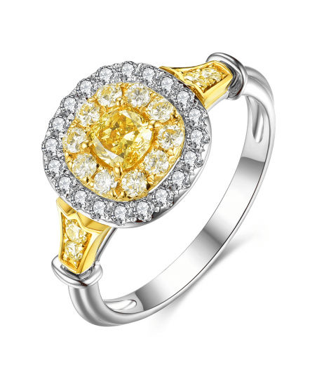 MULTI TONE CUSHION DIAMOND ENGAGEMENT RING (TR3851)