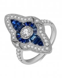 MARQUISE STYLE SAPPHIRE DIAMOND RING (TR3858)