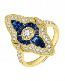 MARQUISE STYLE SAPPHIRE DIAMOND RING (TR3858)
