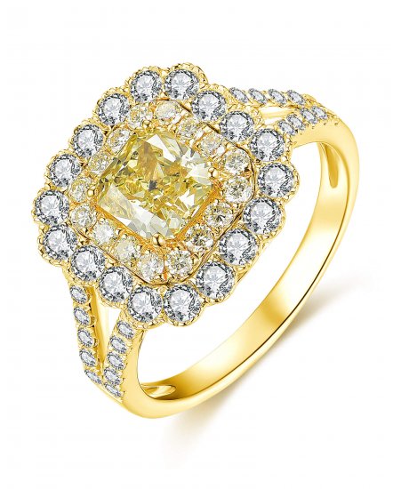 MULTI TONE CUSHION DIAMOND ENGAGEMENT RING (TR3864)