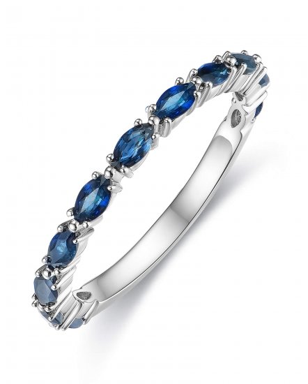 MARQUISE SHAPE SAPPHIRE DIAMOND BAND (TR3867)
