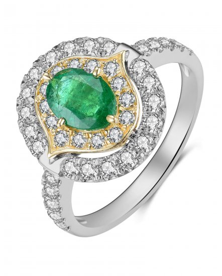 OVAL EMERALD DIAMOND RING (TR3924)