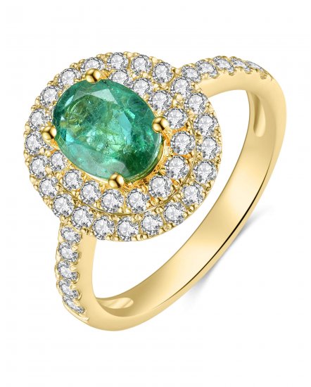OVAL EMERALD DIAMOND RING (TR3940)