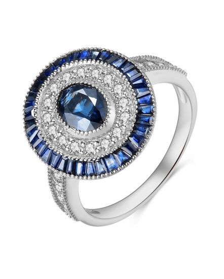 OVAL SAPPHIRE DIAMOND RING (TR3941)