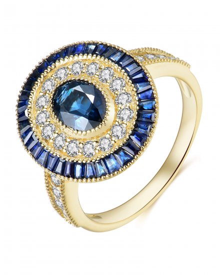 OVAL SAPPHIRE DIAMOND RING (TR3941)
