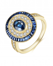 OVAL SAPPHIRE DIAMOND RING (TR3941)