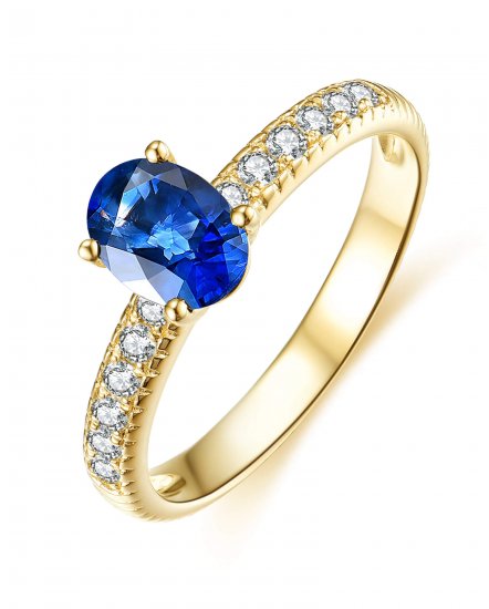 OVAL SAPPHIRE DIAMOND RING (TR3957)