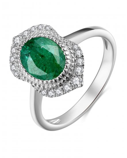 OVAL EMERALD DIAMOND RING (TR3982)