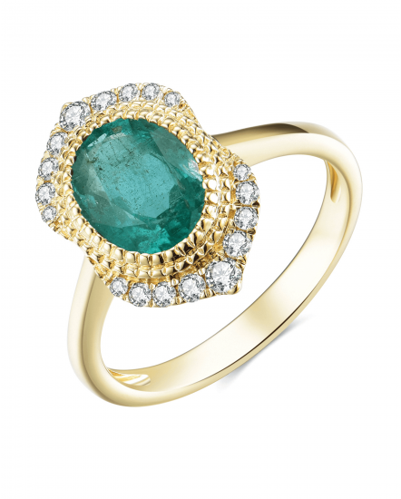 OVAL EMERALD DIAMOND RING (TR3982)