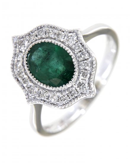 OVAL COLORED STONE DIAMOND RING  (TR3989)