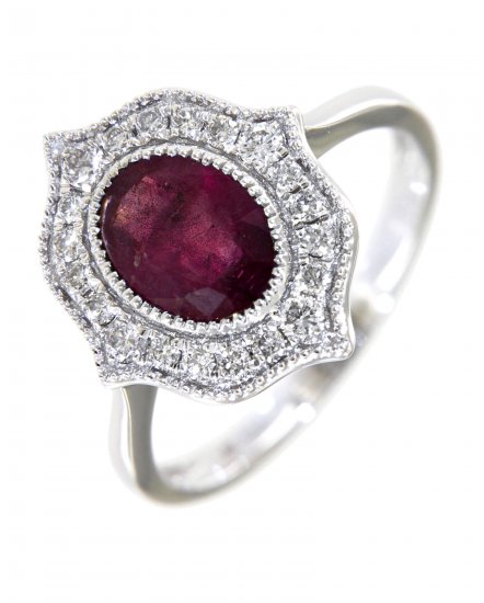 OVAL COLORED STONE DIAMOND RING  (TR3989)