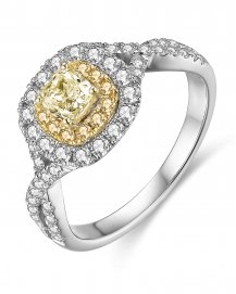 MULTI TONE CUSHION DIAMOND ENGAGEMENT RING (TR4080)