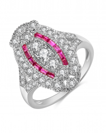 RUBY BAGUETTE DIAMOND RING (TR4083)