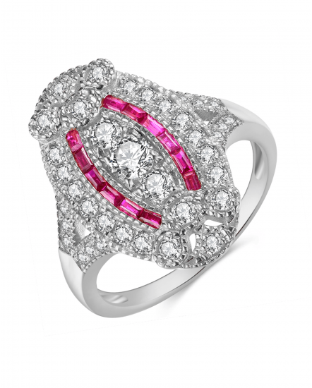 RUBY BAGUETTE DIAMOND RING (TR4083)