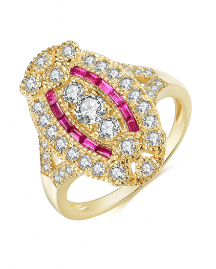 RUBY BAGUETTE DIAMOND RING (TR4083)
