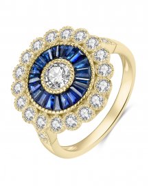 BAGUETTE SAPPHIRE DIAMOND RING (TR4095)