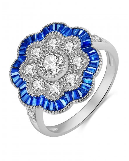 BAGUETTE SAPPHIRE DIAMOND RING (TR4118)