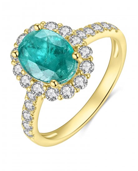 OVAL EMERALD DIAMOND RING  (TR4127)