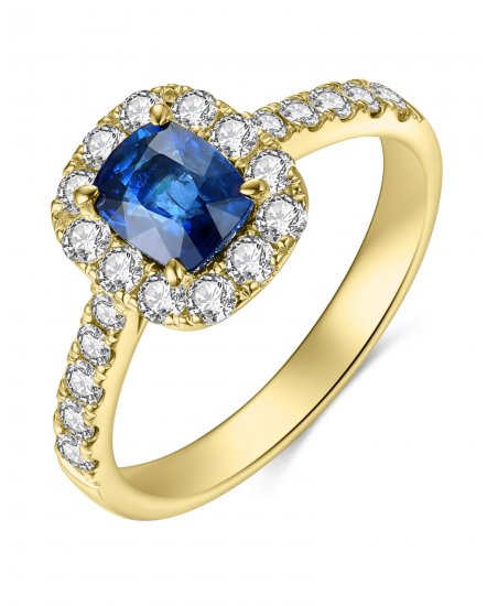 CUSHION SAPPHIRE DIAMOND RING (TR4136)