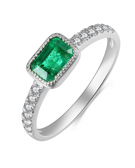 EMERALD CUT DIAMOND RING (TR4145)