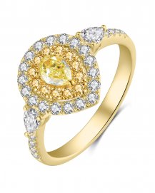 MULTI TONE PEAR DIAMOND ENGAGEMENT RING (TR4153)
