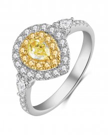 MULTI TONE PEAR DIAMOND ENGAGEMENT RING (TR4153)